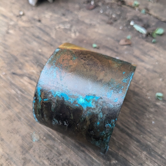 SOLD ETSY-Wide Patina Cuff Bracelet - Picture 4 of 11